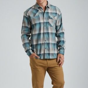 Howler Brothers Harker’s Cavern Plaid Flannel Shirt Medium Men’s New